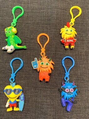 American Heart Association Kids Heart Challenge Rubber Keychain Lot of 5